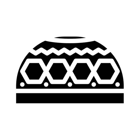 muslim prayer cap kufi glyph icon vector illustrationのイラスト素材