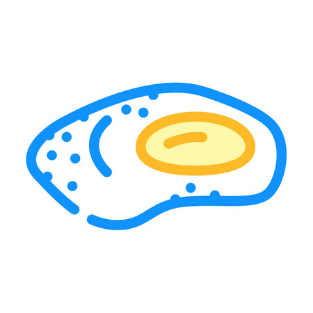 fried egg chicken farm food color icon vector illustrationのイラスト素材