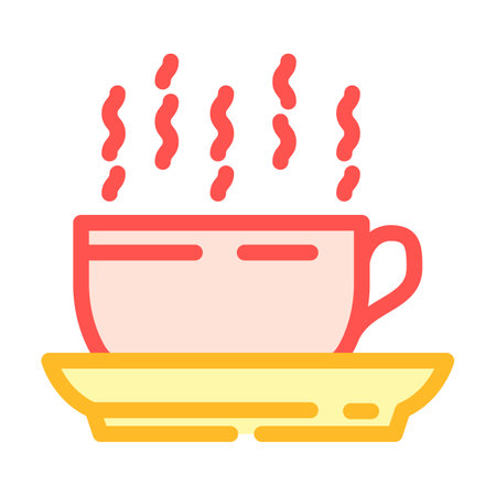 steaming cup color icon vector illustrationのイラスト素材