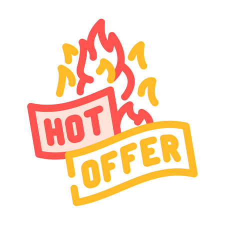 hot sale offer color icon vector illustrationのイラスト素材