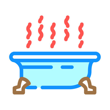 hot bath color icon vector illustrationのイラスト素材