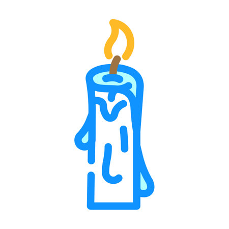 burning candle color icon vector illustrationのイラスト素材