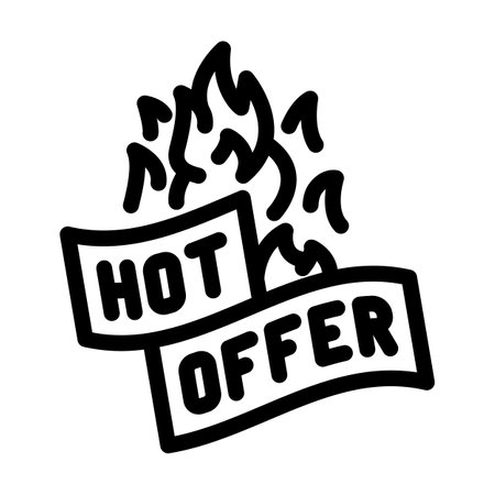 hot sale offer line icon vector illustrationのイラスト素材