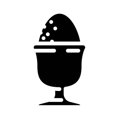 boiled egg chicken farm food glyph icon vector illustrationのイラスト素材