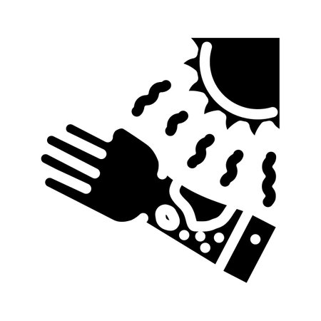 sunburn hot glyph icon vector illustrationのイラスト素材