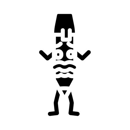 student pen character glyph icon vector illustrationのイラスト素材