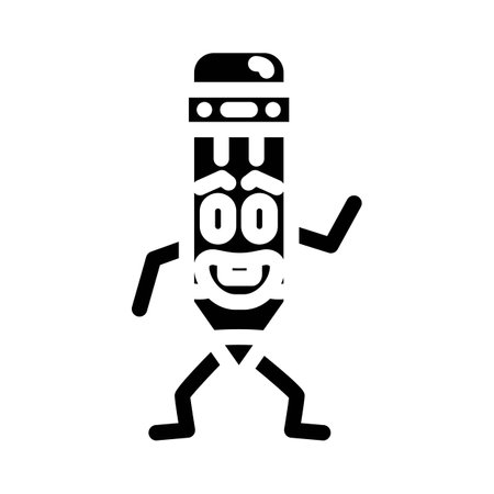 office pen character glyph icon vector illustrationのイラスト素材