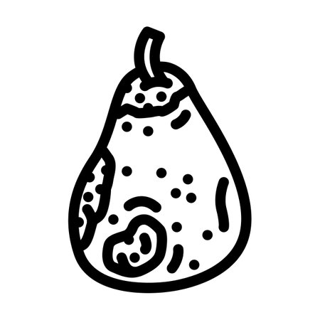 pear rotten food line icon vector illustrationのイラスト素材