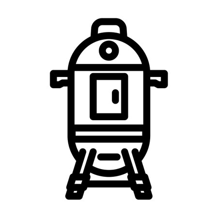 smoker steak line icon vector illustrationのイラスト素材