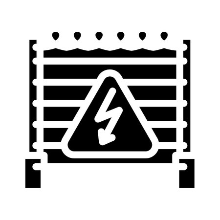 caution electricity glyph icon vector illustrationのイラスト素材