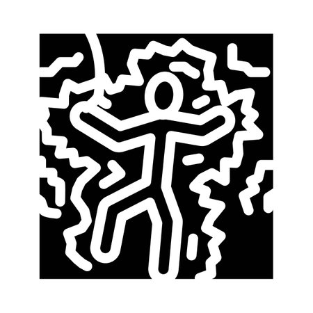 shock electricity glyph icon vector illustrationのイラスト素材