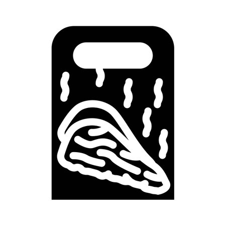 meat smoked glyph icon vector illustrationのイラスト素材