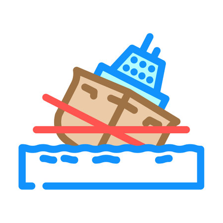 ship stability marine color icon vector illustrationのイラスト素材