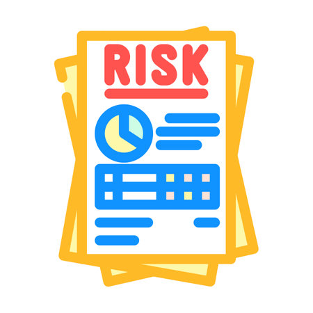 reporting risk color icon vector illustrationのイラスト素材
