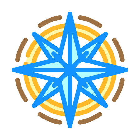compass tattoo art vintage color icon vector illustrationのイラスト素材
