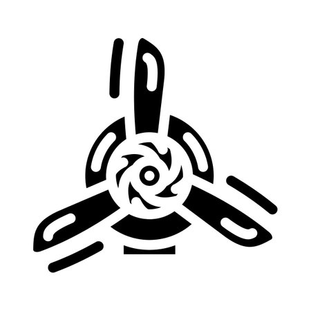 propeller maintenance aircraft glyph icon vector illustrationのイラスト素材
