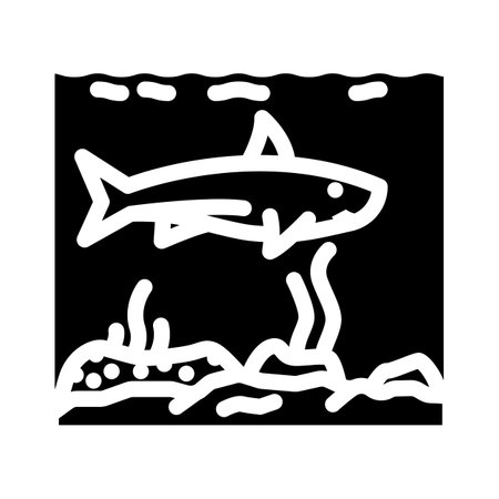 marine ecology glyph icon vector illustrationのイラスト素材