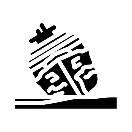 marine corrosion glyph icon vector illustrationのイラスト素材