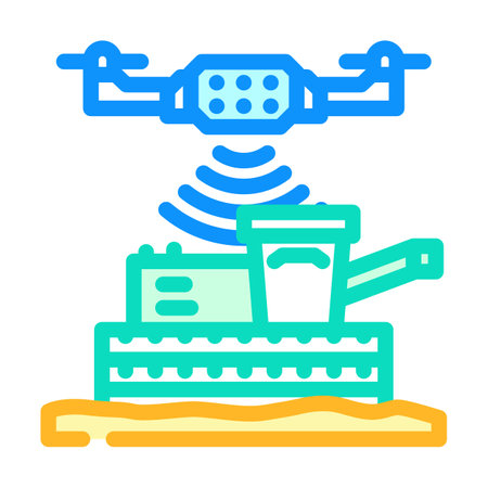 precision agriculture color icon vector illustrationのイラスト素材