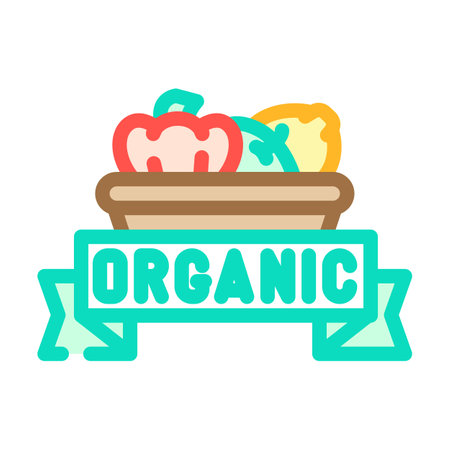 organic produce green living color icon vector illustrationのイラスト素材