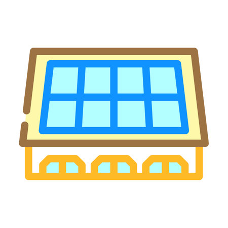 solar panels green living color icon vector illustrationのイラスト素材