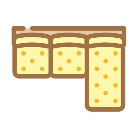 corner sofa top view color icon vector illustrationのイラスト素材
