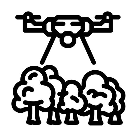 forest management drone line icon vector illustrationのイラスト素材