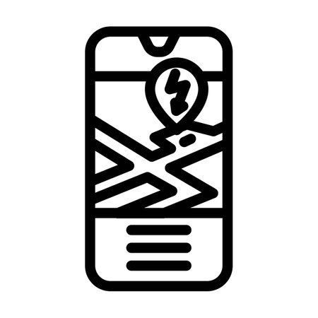 ev charging map electric line icon vector illustrationのイラスト素材
