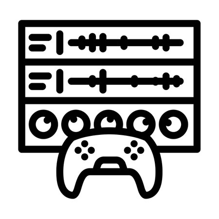 sound design game development line icon vector illustrationのイラスト素材