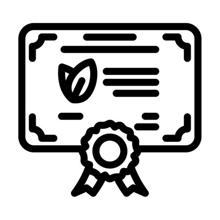 certification green living line icon vector illustrationのイラスト素材