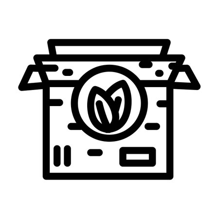 eco friendly packaging green living line icon vector illustrationのイラスト素材