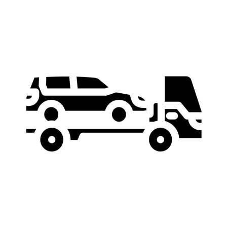 towing service car mechanic glyph icon vector illustrationのイラスト素材