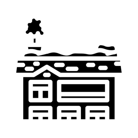 roofs green living glyph icon vector illustrationのイラスト素材