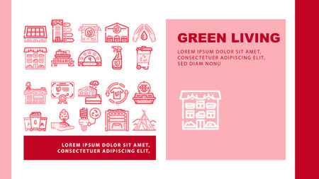green living eco landing header vectorのイラスト素材
