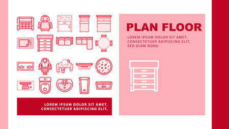 plan floor home landing header vectorのイラスト素材