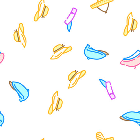 hat cap white head vector seamless patternのイラスト素材