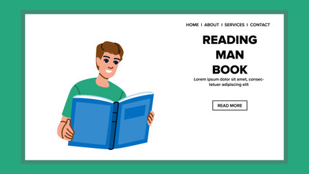 read reading man book vectorのイラスト素材
