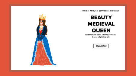 woman beauty medieval queen vectorのイラスト素材