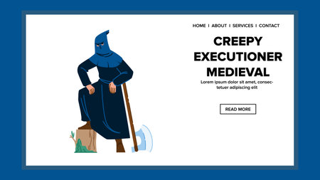 horror chreepy executioner medieval vectorのイラスト素材