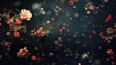 floral space spring holiday top viewの素材