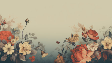minimalist vintage flower background minimalisticの素材