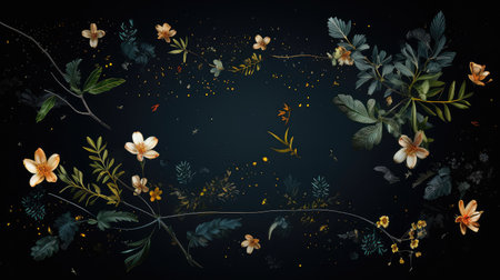 floral space spring holiday top viewの素材