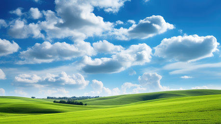 green beauty cloud rural landscapeの素材