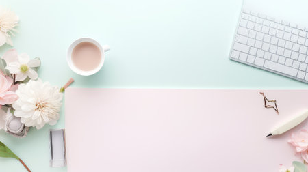 table above desk pastel top viewの素材