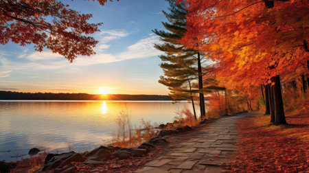 nature beauty lake forest landscapeの素材