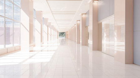 modern bright inside corridor backgroundの素材