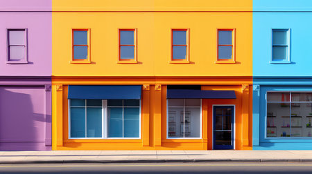 city bright building shop backgroundの素材