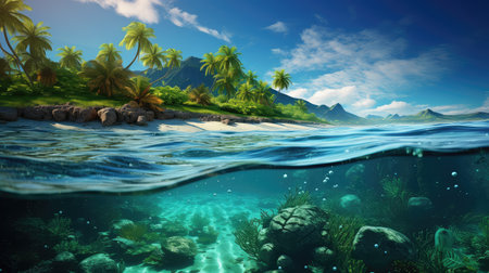 tropical scenic travel ocean landscapeの素材