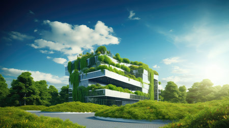 modern business building nature backgroundの素材