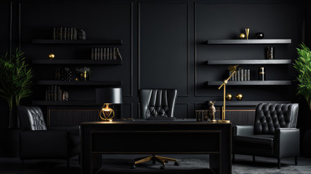 wall room office black backgroundの素材